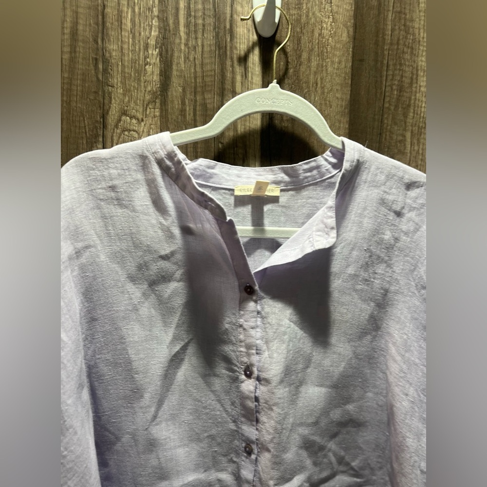 Eileen Fisher Women's Button Down Shirt - Soft Lavender Size Large NWOT - Picture 4 of 8